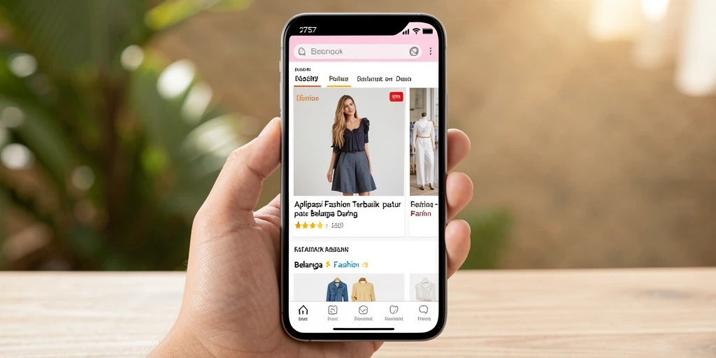 Tampilan antarmuka aplikasi 2757 untuk belanja fashion yang modern dan menarik.