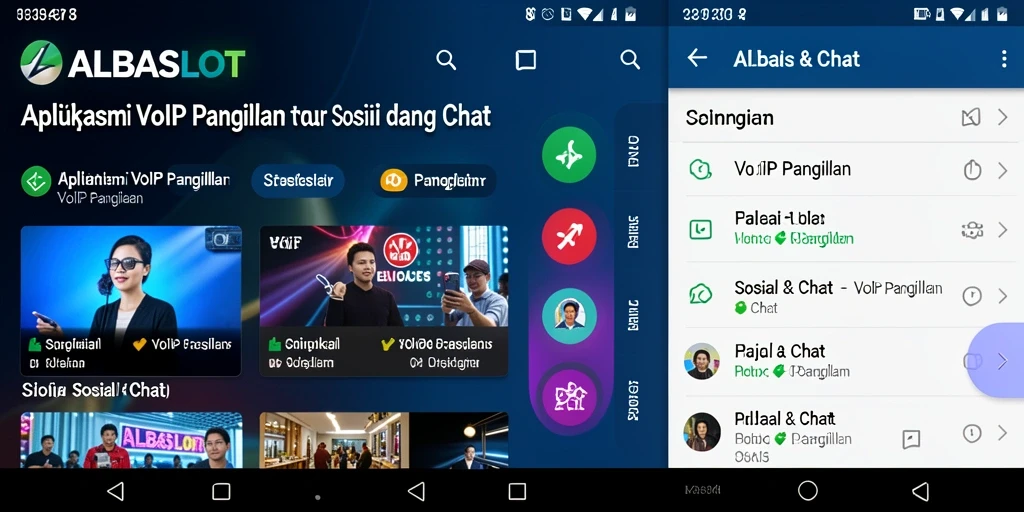 Tampilan antarmuka ALBASLOT dengan fitur VoIP Panggilan yang intuitif.