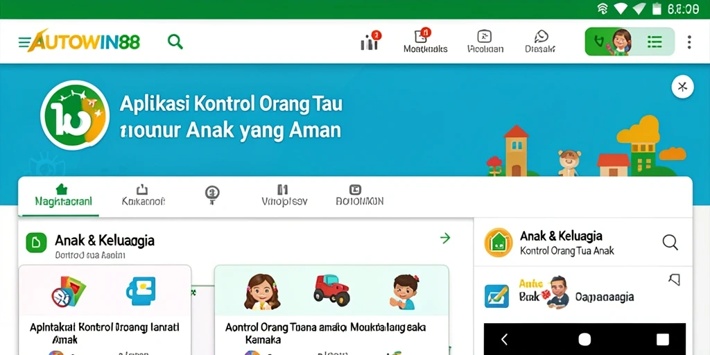 Antarmuka pengguna intuitif dari AUTOWIN88 untuk kontrol orang tua.