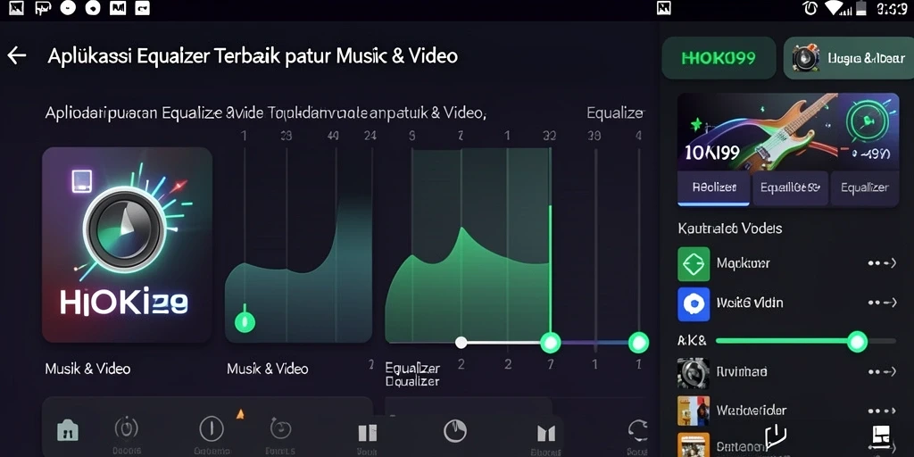 Tampilan antarmuka aplikasi HOKI99 dengan fitur Equalizer yang menarik.