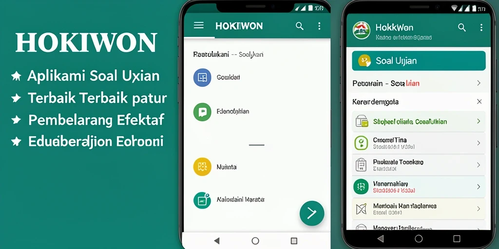Antarmuka HOKIWON menampilkan soal ujian yang interaktif dan mudah digunakan.