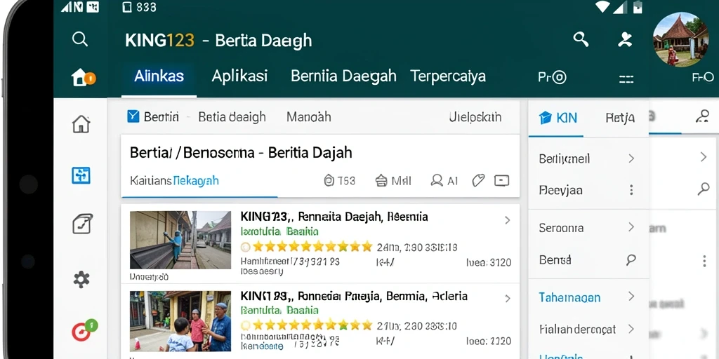 Tampilan antarmuka aplikasi KING123 yang modern dan informatif.