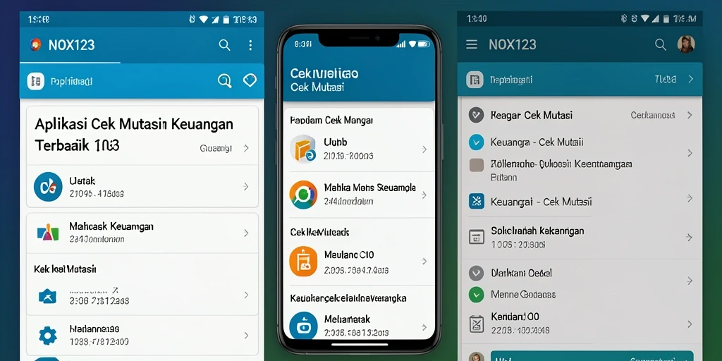 Tampilan antarmuka NOX123 untuk cek mutasi keuangan.
