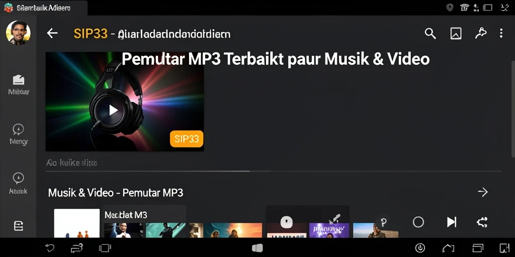 Tampilan antarmuka user-friendly aplikasi Pemutar MP3.