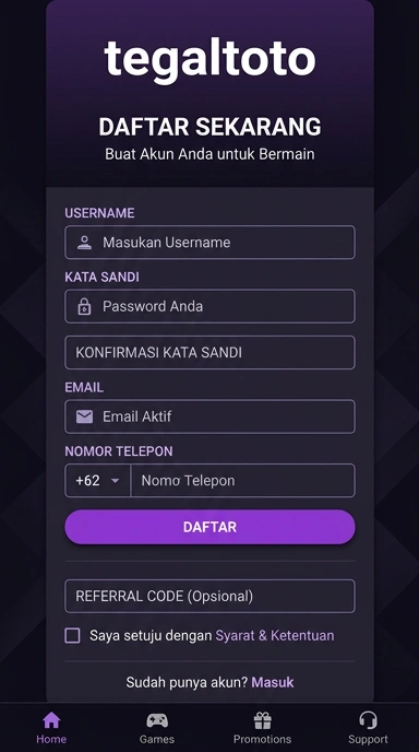 Cara Mudah Membuat Akun Baru di Tegaltoto